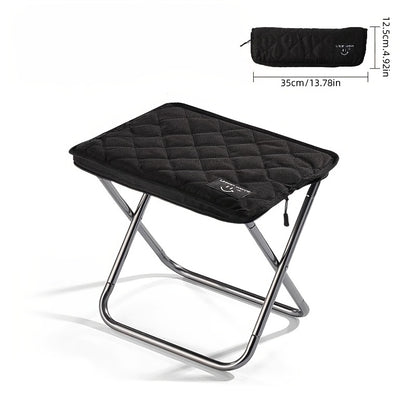 URBANWAVE Portable Folding Stool - Lightweight Aluminum Alloy Square Chair with Quilted Design, Ideal for Camping, Picnics, and Travel, Includes Carrying Bag, Outdoor Seating | Stylish Seating | Aluminum Frame Chair, Stool Seating