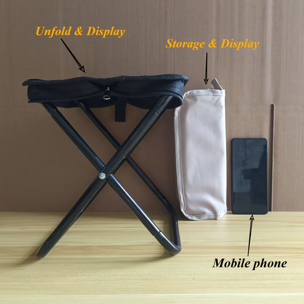 Portable Camping Chair Compact Lightweight Portable Outdoor Camping Chair | Durable Folding Stool with Zippered Storage Bag, Supports up to 265 lbs, Ideal for Camping, Fishing, Hiking, Boating, or Outdoor Concerts