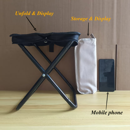 Portable Camping Chair Compact Lightweight Portable Outdoor Camping Chair | Durable Folding Stool with Zippered Storage Bag, Supports up to 265 lbs, Ideal for Camping, Fishing, Hiking, Boating, or Outdoor Concerts