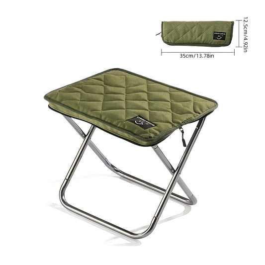 URBANWAVE Portable Folding Stool - Lightweight Aluminum Alloy Square Chair with Quilted Design, Ideal for Camping, Picnics, and Travel, Includes Carrying Bag, Outdoor Seating | Stylish Seating | Aluminum Frame Chair, Stool Seating