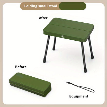 1pc Ultra-Lightweight Aluminum Portable Folding Chair - Compact Square Outdoor Camping Stool with Ergonomic Seat & Sturdy Legs for Fishing, Picnics, Beach, Backyard, Camping Stool, Picnic Furniture, Minimalist Design, Durable Construction