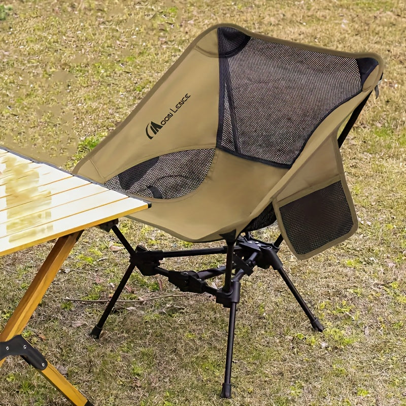 Ultralight 4th Generation Moon Lence Camping Chair - Compact, Foldable Aluminum Frame with Oxford Fabric for Hiking, Mountaineering, Beach