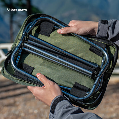 URBANWAVE Portable Folding Stool - Lightweight Aluminum Alloy Square Chair with Quilted Design, Ideal for Camping, Picnics, and Travel, Includes Carrying Bag, Outdoor Seating | Stylish Seating | Aluminum Frame Chair, Stool Seating