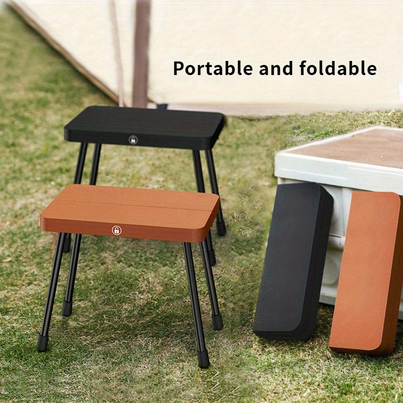 1pc Ultra-Lightweight Aluminum Portable Folding Chair - Compact Square Outdoor Camping Stool with Ergonomic Seat & Sturdy Legs for Fishing, Picnics, Beach, Backyard, Camping Stool, Picnic Furniture, Minimalist Design, Durable Construction