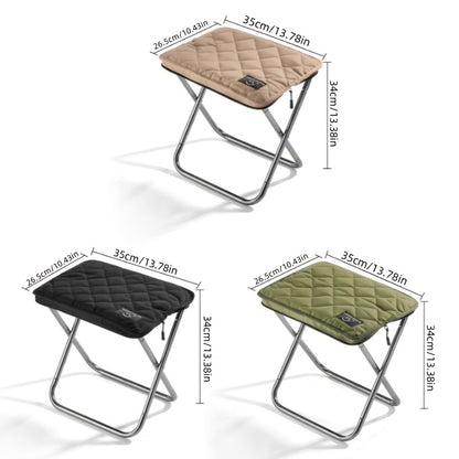URBANWAVE Portable Folding Stool - Lightweight Aluminum Alloy Square Chair with Quilted Design, Ideal for Camping, Picnics, and Travel, Includes Carrying Bag, Outdoor Seating | Stylish Seating | Aluminum Frame Chair, Stool Seating