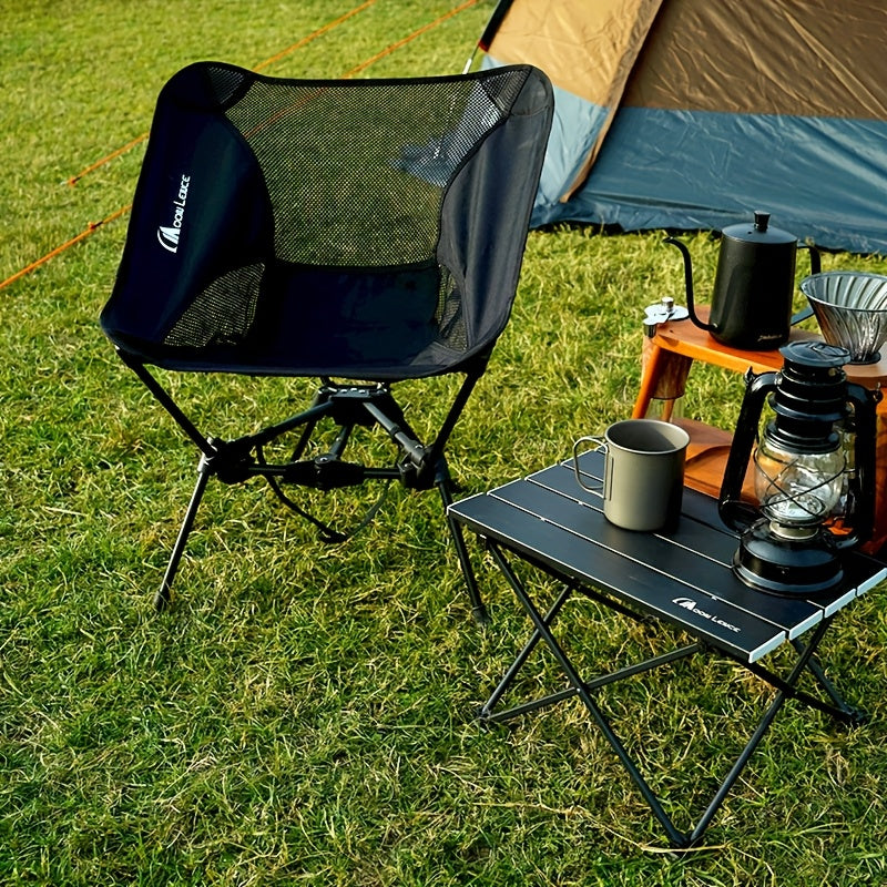Ultralight 4th Generation Moon Lence Camping Chair - Compact, Foldable Aluminum Frame with Oxford Fabric for Hiking, Mountaineering, Beach
