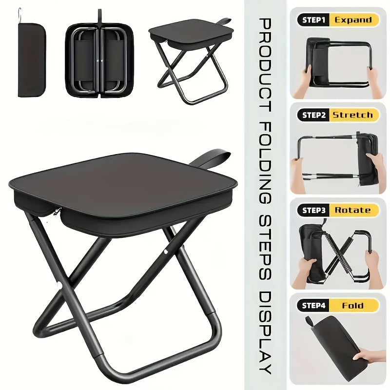 3-Step Folding Chair Portable 3-Step Swivel Folding Chair for Youth | Lightweight, Compact, Durable Outdoor Camping, Picnic & Fishing Chair with Carrying Bag
