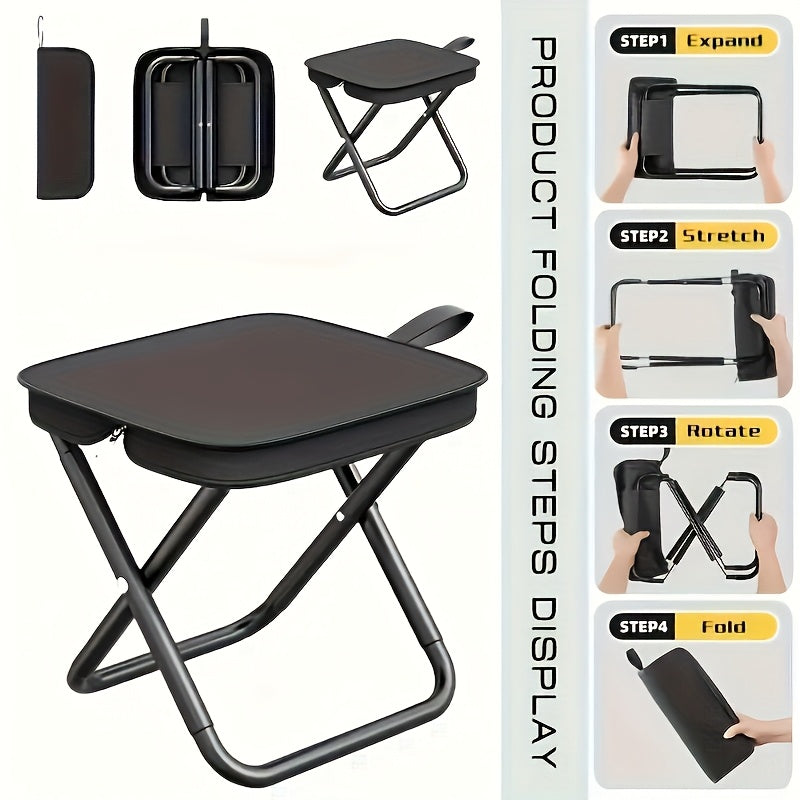 3-Step Folding Chair Portable 3-Step Swivel Folding Chair for Youth | Lightweight, Compact, Durable Outdoor Camping, Picnic & Fishing Chair with Carrying Bag