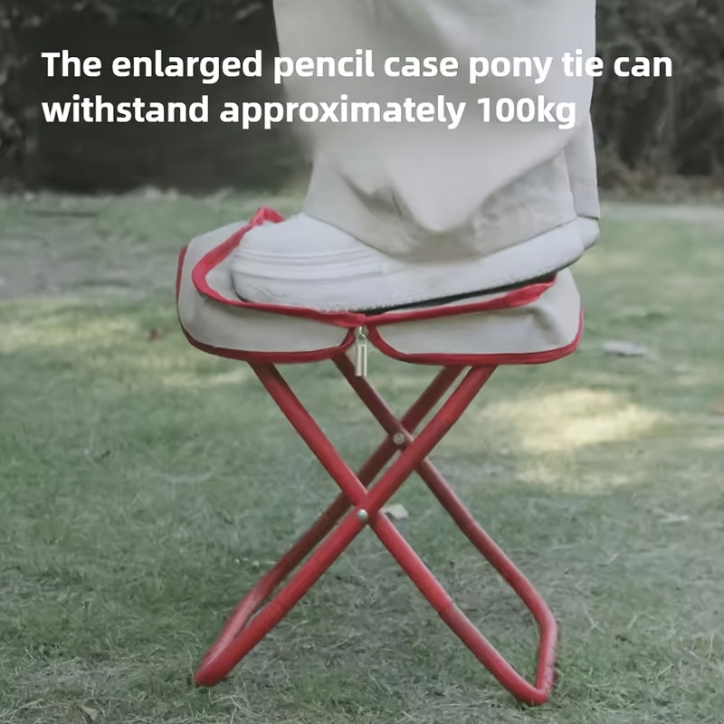 Portable Folding Stool Portable 1pc Folding Stool | Pen Bag Mini Hammock Multi-Function Handbag Chair for Outdoor Camping Fishing