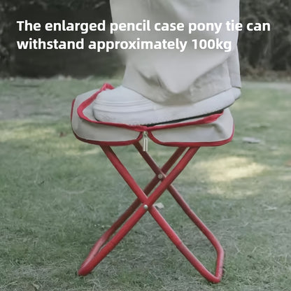 Portable Folding Stool Portable 1pc Folding Stool | Pen Bag Mini Hammock Multi-Function Handbag Chair for Outdoor Camping Fishing