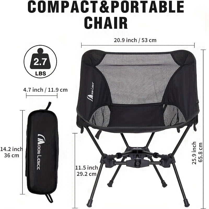 Ultralight 4th Generation Moon Lence Camping Chair - Compact, Foldable Aluminum Frame with Oxford Fabric for Hiking, Mountaineering, Beach