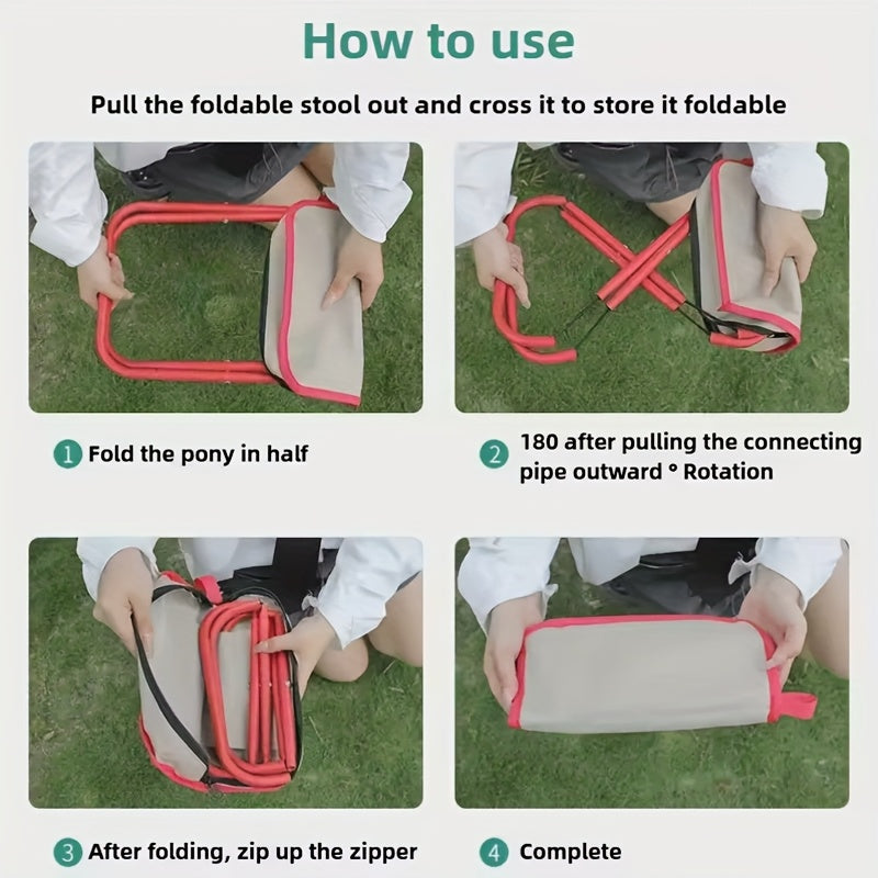 Portable Folding Stool Portable 1pc Folding Stool | Pen Bag Mini Hammock Multi-Function Handbag Chair for Outdoor Camping Fishing
