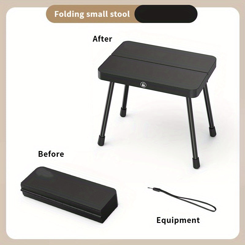 1pc Ultra-Lightweight Aluminum Portable Folding Chair - Compact Square Outdoor Camping Stool with Ergonomic Seat & Sturdy Legs for Fishing, Picnics, Beach, Backyard, Camping Stool, Picnic Furniture, Minimalist Design, Durable Construction