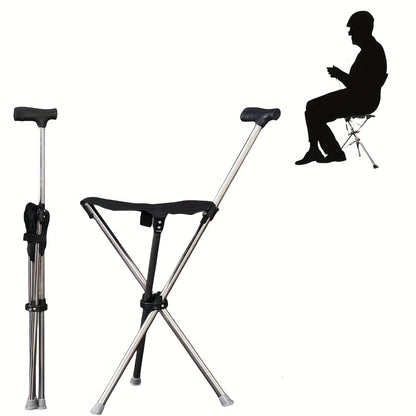 Lightweight Aluminum Folding Stick Chair - Square Outdoor Leisure Stool for Elderly & Hiking