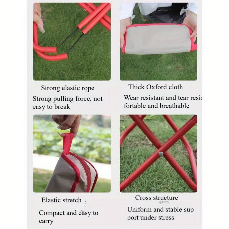 3-Step Folding Chair Portable 3-Step Swivel Folding Chair for Youth | Lightweight, Compact, Durable Outdoor Camping, Picnic & Fishing Chair with Carrying Bag