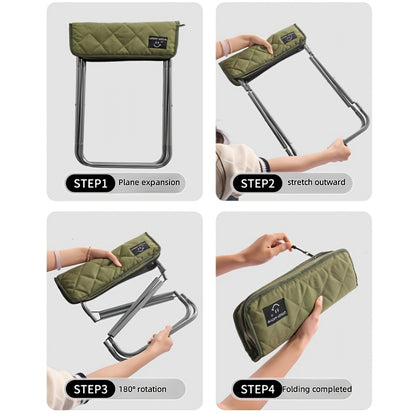 URBANWAVE Portable Folding Stool - Lightweight Aluminum Alloy Square Chair with Quilted Design, Ideal for Camping, Picnics, and Travel, Includes Carrying Bag, Outdoor Seating | Stylish Seating | Aluminum Frame Chair, Stool Seating