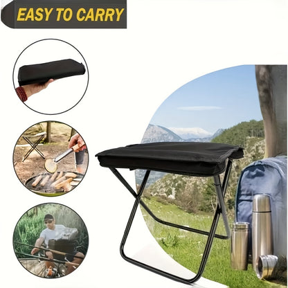 Portable Camping Chair Compact Lightweight Portable Outdoor Camping Chair | Durable Folding Stool with Zippered Storage Bag, Supports up to 265 lbs, Ideal for Camping, Fishing, Hiking, Boating, or Outdoor Concerts