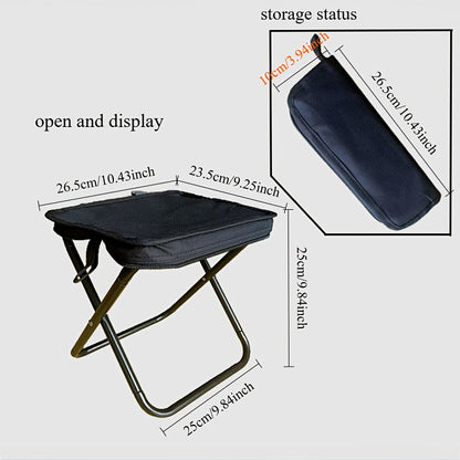 Portable Camping Chair Compact Lightweight Portable Outdoor Camping Chair | Durable Folding Stool with Zippered Storage Bag, Supports up to 265 lbs, Ideal for Camping, Fishing, Hiking, Boating, or Outdoor Concerts