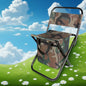 Portable Folding Chair with Built-in Cooler Bag - Camouflage Design, Sturdy Steel Frame, Ergonomic Handle & Backrest - Lightweight for Camping, Hunting, Beach, Fishing - Easy-Clean Material, Foldable Outdoor Seat, Camping Essentials, Durable Fabric