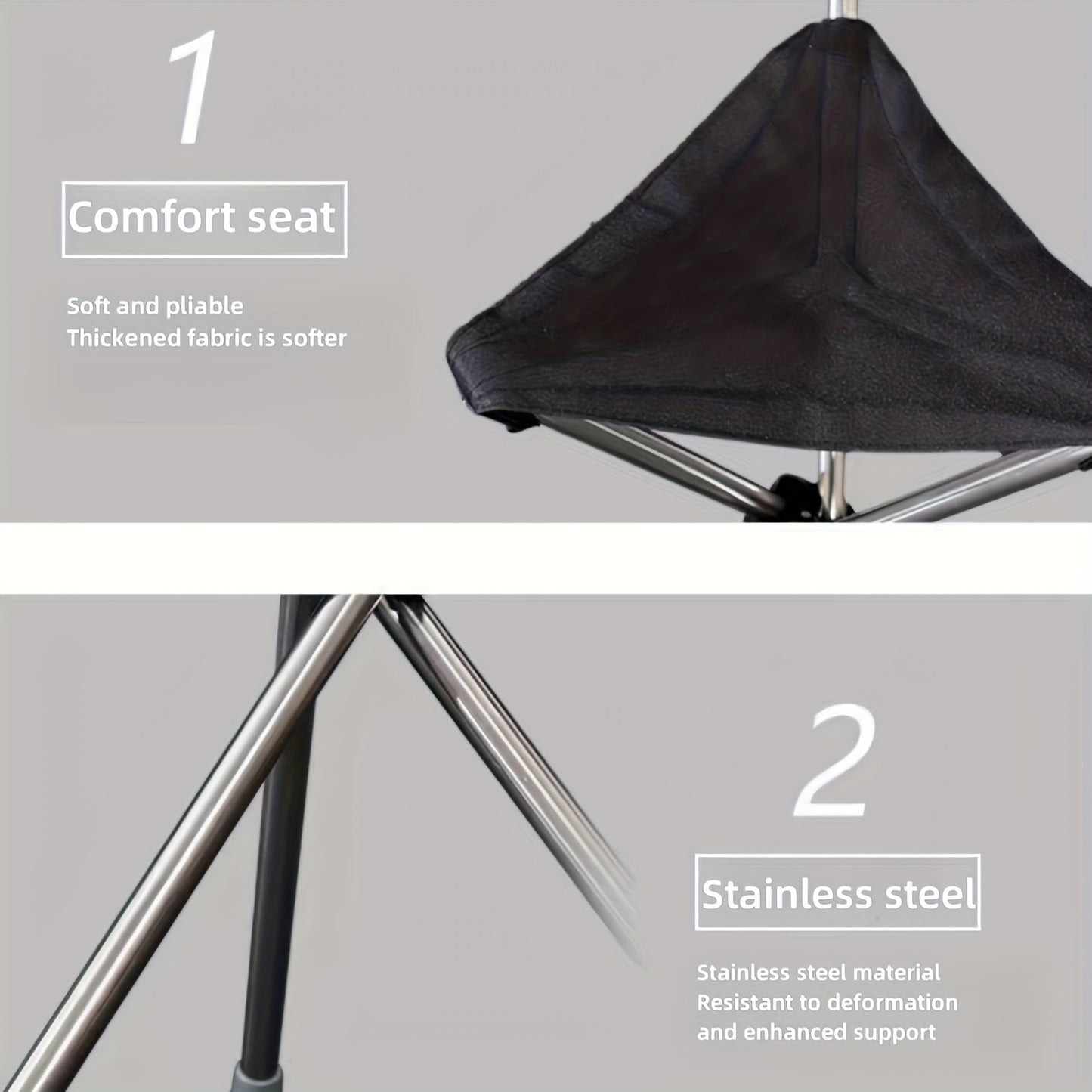 Lightweight Aluminum Folding Stick Chair - Square Outdoor Leisure Stool for Elderly & Hiking