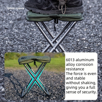 URBANWAVE Portable Folding Stool - Lightweight Aluminum Alloy Square Chair with Quilted Design, Ideal for Camping, Picnics, and Travel, Includes Carrying Bag, Outdoor Seating | Stylish Seating | Aluminum Frame Chair, Stool Seating