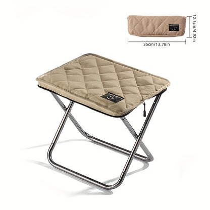 URBANWAVE Portable Folding Stool - Lightweight Aluminum Alloy Square Chair with Quilted Design, Ideal for Camping, Picnics, and Travel, Includes Carrying Bag, Outdoor Seating | Stylish Seating | Aluminum Frame Chair, Stool Seating