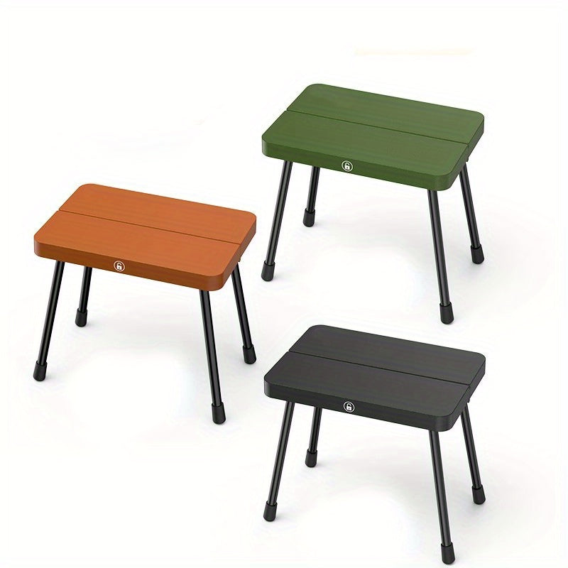 1pc Ultra-Lightweight Aluminum Portable Folding Chair - Compact Square Outdoor Camping Stool with Ergonomic Seat & Sturdy Legs for Fishing, Picnics, Beach, Backyard, Camping Stool, Picnic Furniture, Minimalist Design, Durable Construction